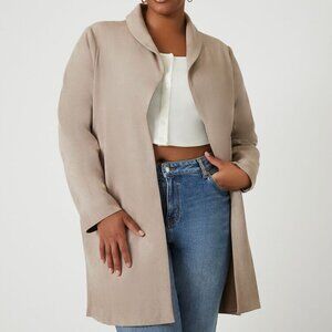 NEW Forever 21 Plus Size Tan Faux Suede Cocoon Coat 4X
